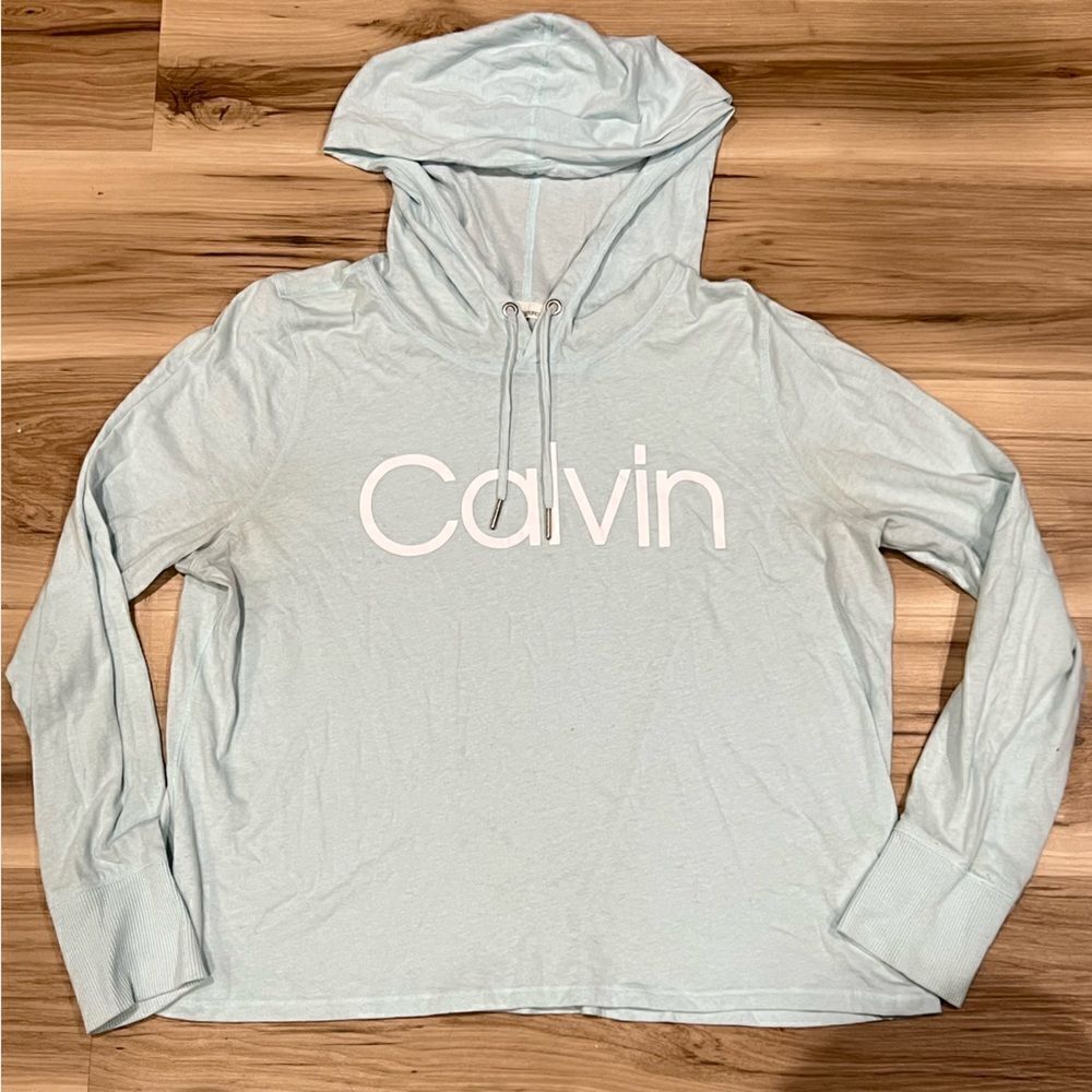 Calvin Klein Blue Lightweight Hooded Top Women’s Medium